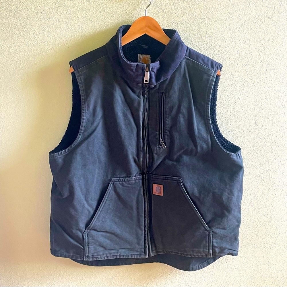 Men's Carhartt Sherpa Lined Canvas Vest - L